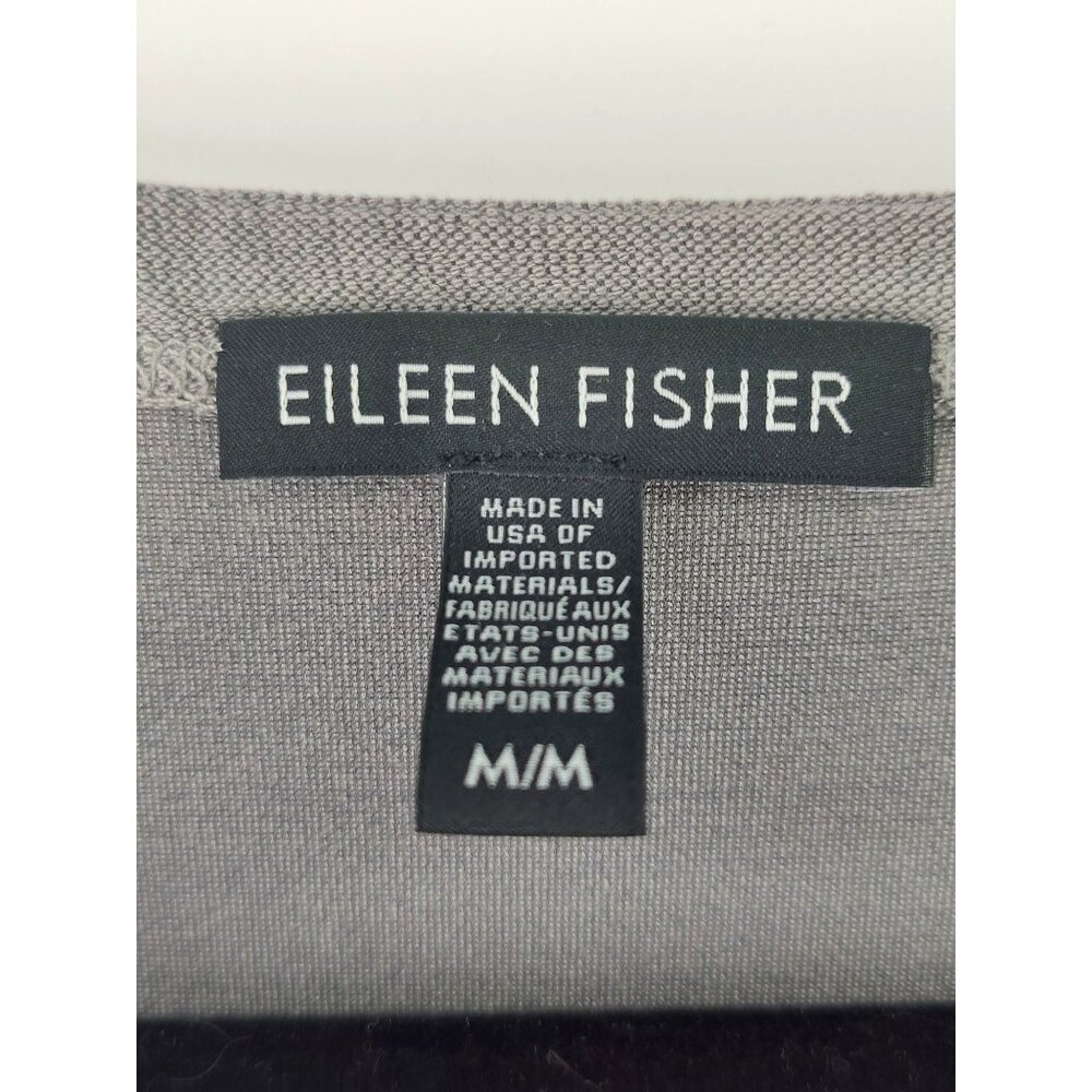 Eileen Fisher Gray Side Zip Tunic Dress Short Sleeve Size M - Picture 6 of 9